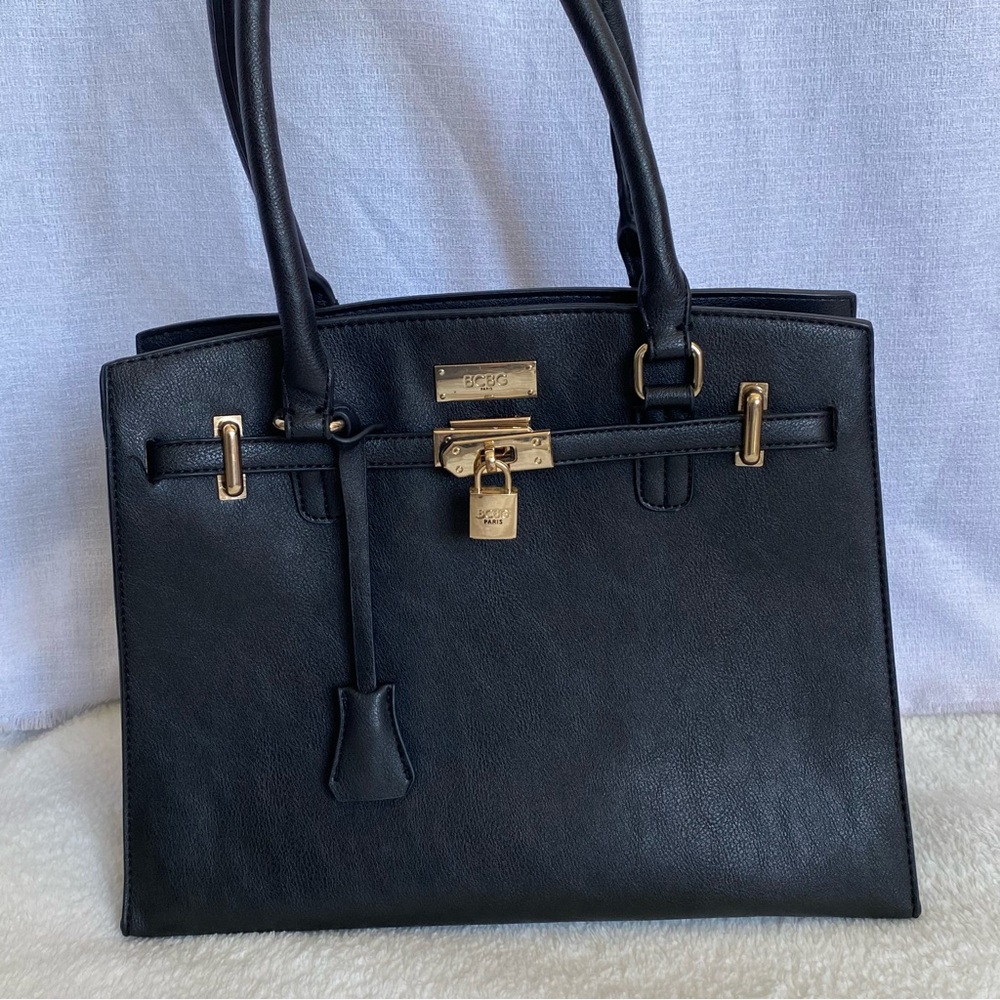 Bcbc Black Leather Handbag